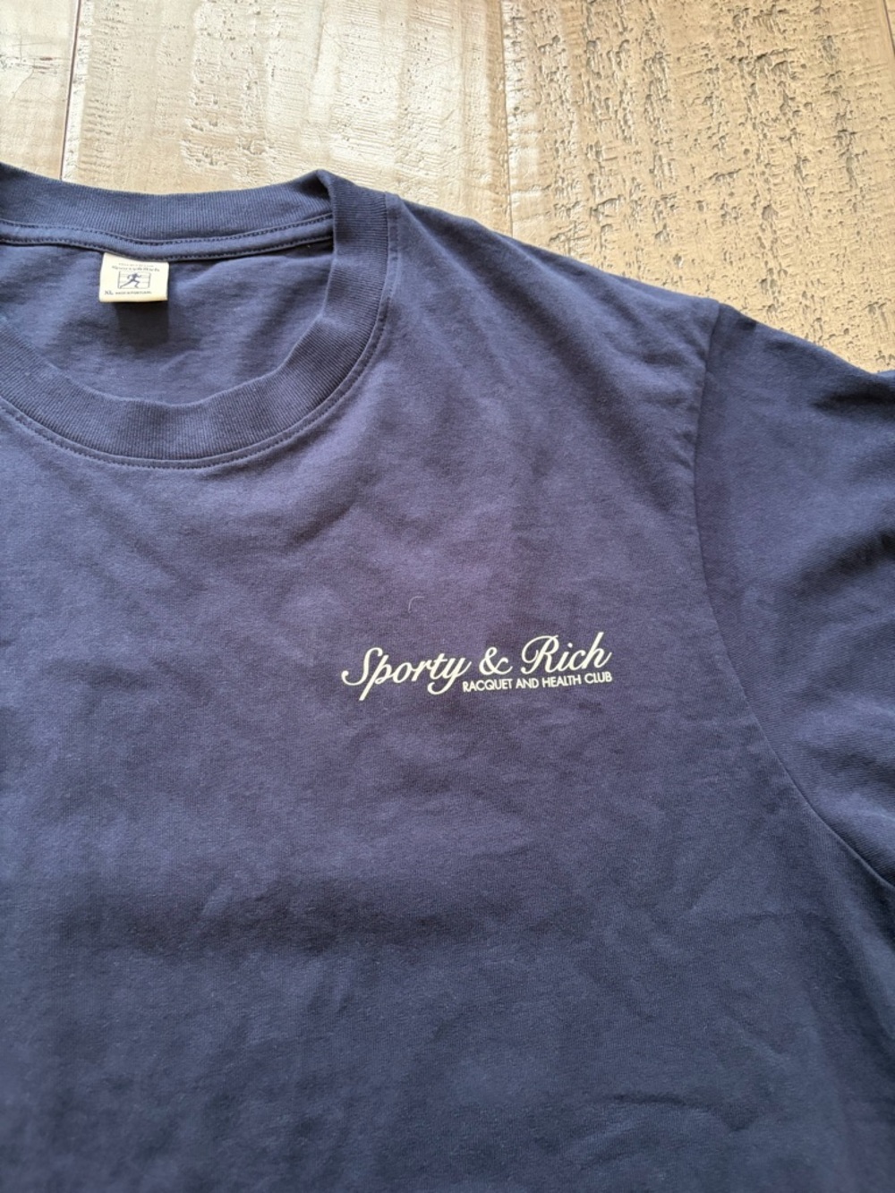Sporty & Rich Navy Short-Sleeve Logo Tee - Picture 4 of 5